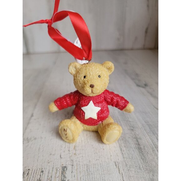 Macy's teddy bear NYC ornament ceramic star sweater - Picture 2 of 7